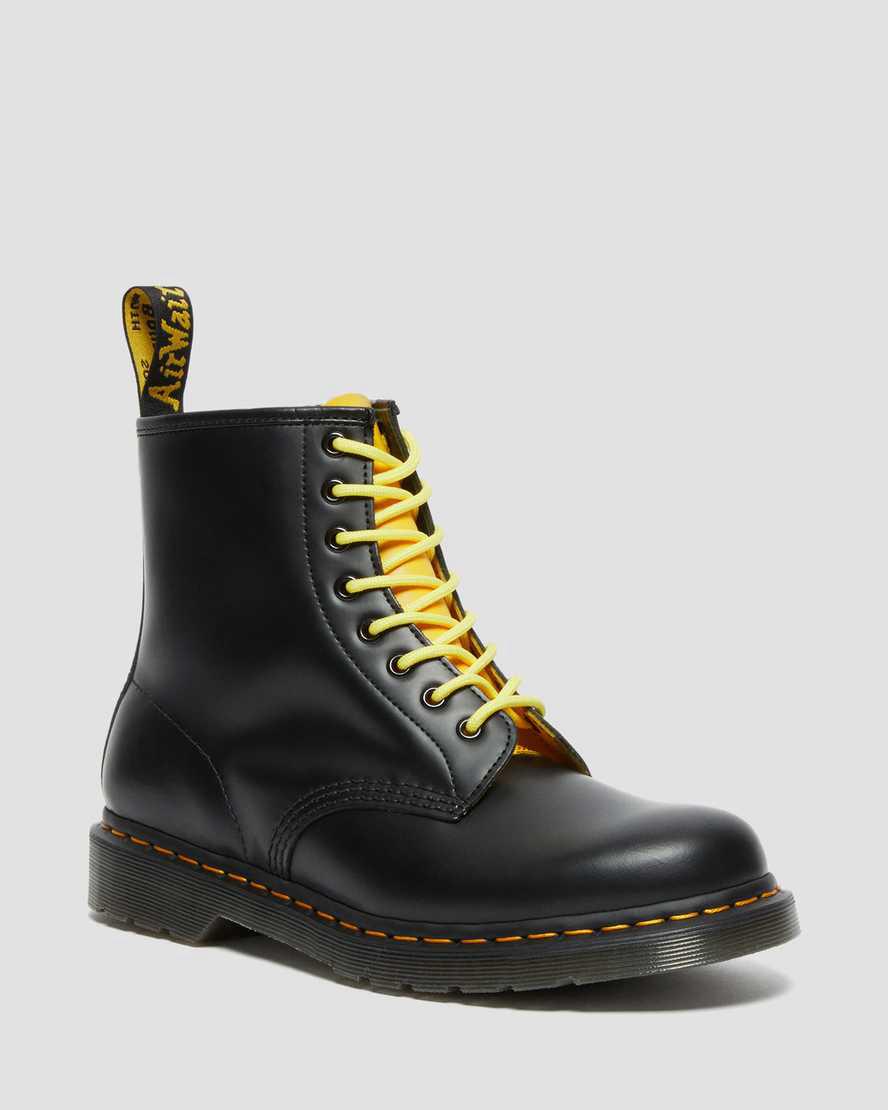 Dr Martens 1460 Contrast Smooth Leather Lace Up Naisten Nilkkurit Mustat Suomi | 5813UEFWC