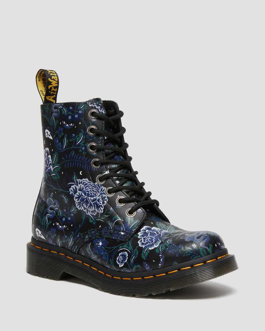 Dr Martens 1460 Pascal Mystic Floral Lace Up Naisten Nilkkurit Mustat Suomi | 2839BUZRG