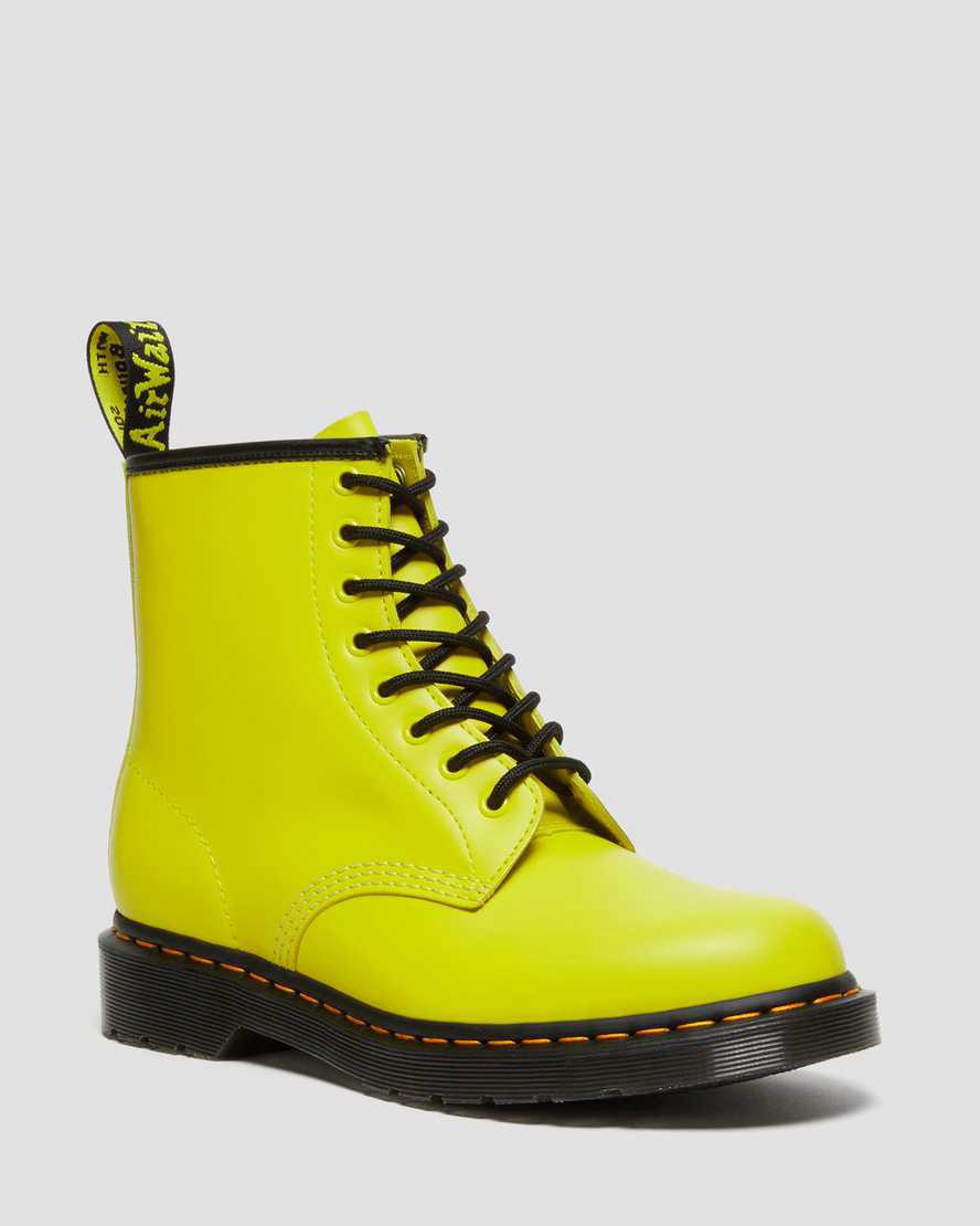Dr Martens 1460 Smooth Leather Lace Up Naisten Nilkkurit Keltainen Suomi | 0874SYDJK