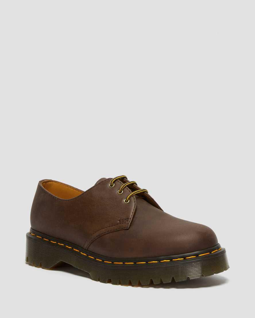 Dr Martens 1461 Bex Crazy Horse Leather Oxford Naisten Platform Kengät Tummanruskea Suomi | 2158LVWHN