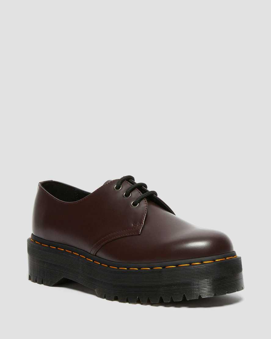 Dr Martens 1461 Smooth Leather Naisten Platform Kengät Viininpunainen Suomi | 4013WFBPT