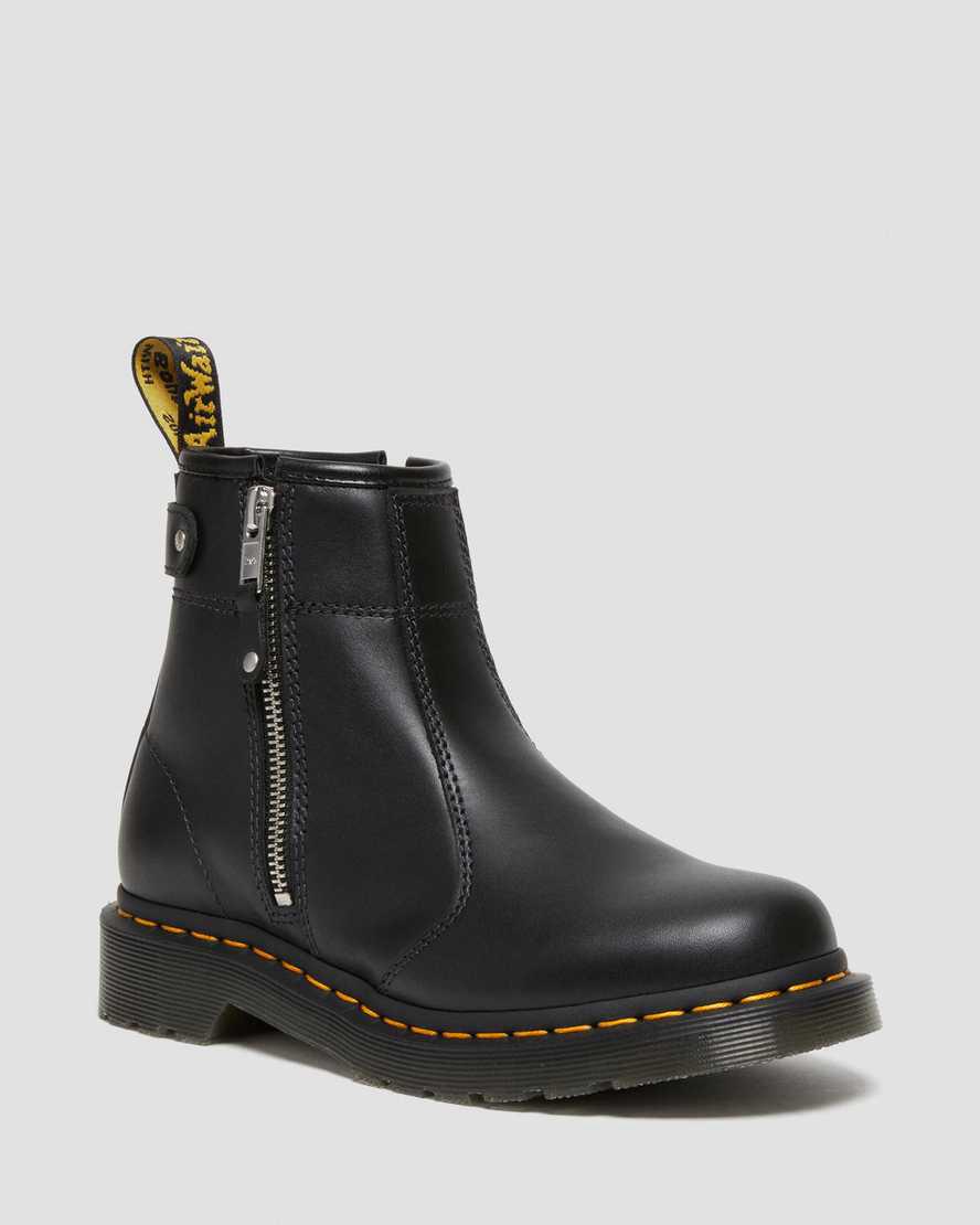 Dr Martens 2976 Double Zip Leather Chelsea Naisten Nilkkurit Mustat Suomi | 2517LICJA