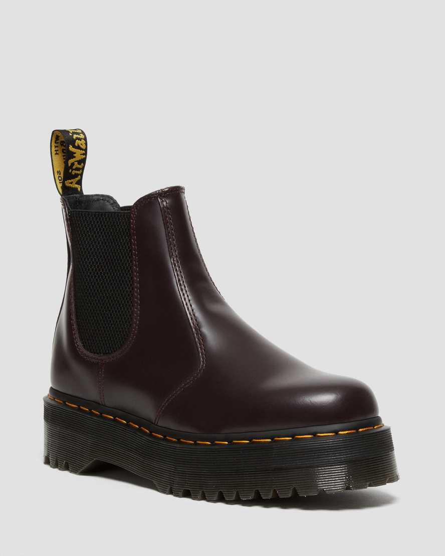 Dr Martens 2976 Smooth Leather Platform Chelsea Naisten Nilkkurit Viininpunainen Suomi | 6954LIRZY