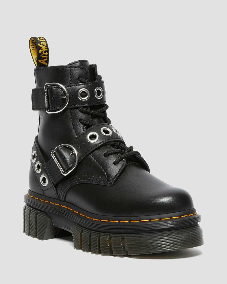 Dr Martens Audrick Hardware Leather Platform Naisten Nilkkurit Mustat Suomi | 0563ARYDH