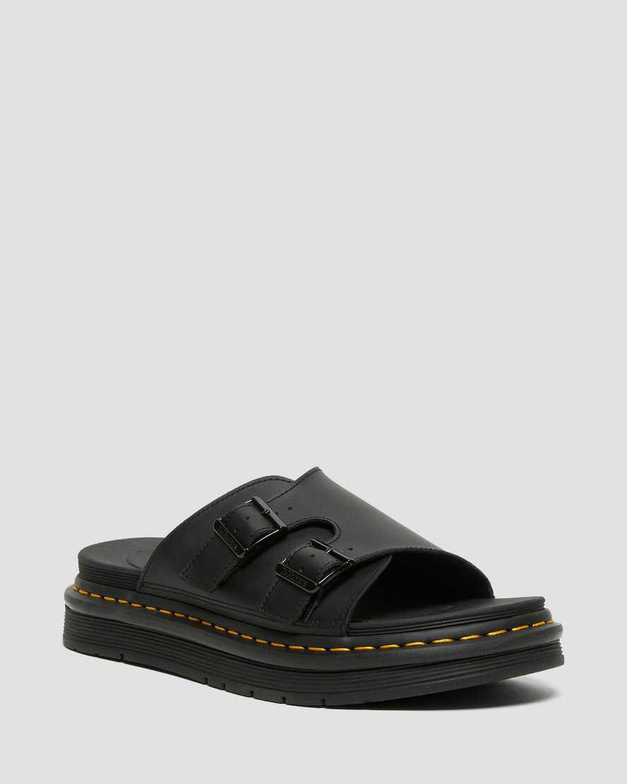 Dr Martens Dax Leather Slide Miesten Sandaalit Mustat Suomi | 2431JDBMK