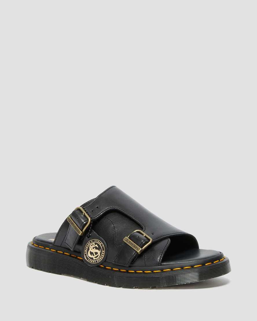 Dr Martens Dayne Made in England Leather Slide Miesten Sandaalit Mustat Suomi | 9721IGKEU