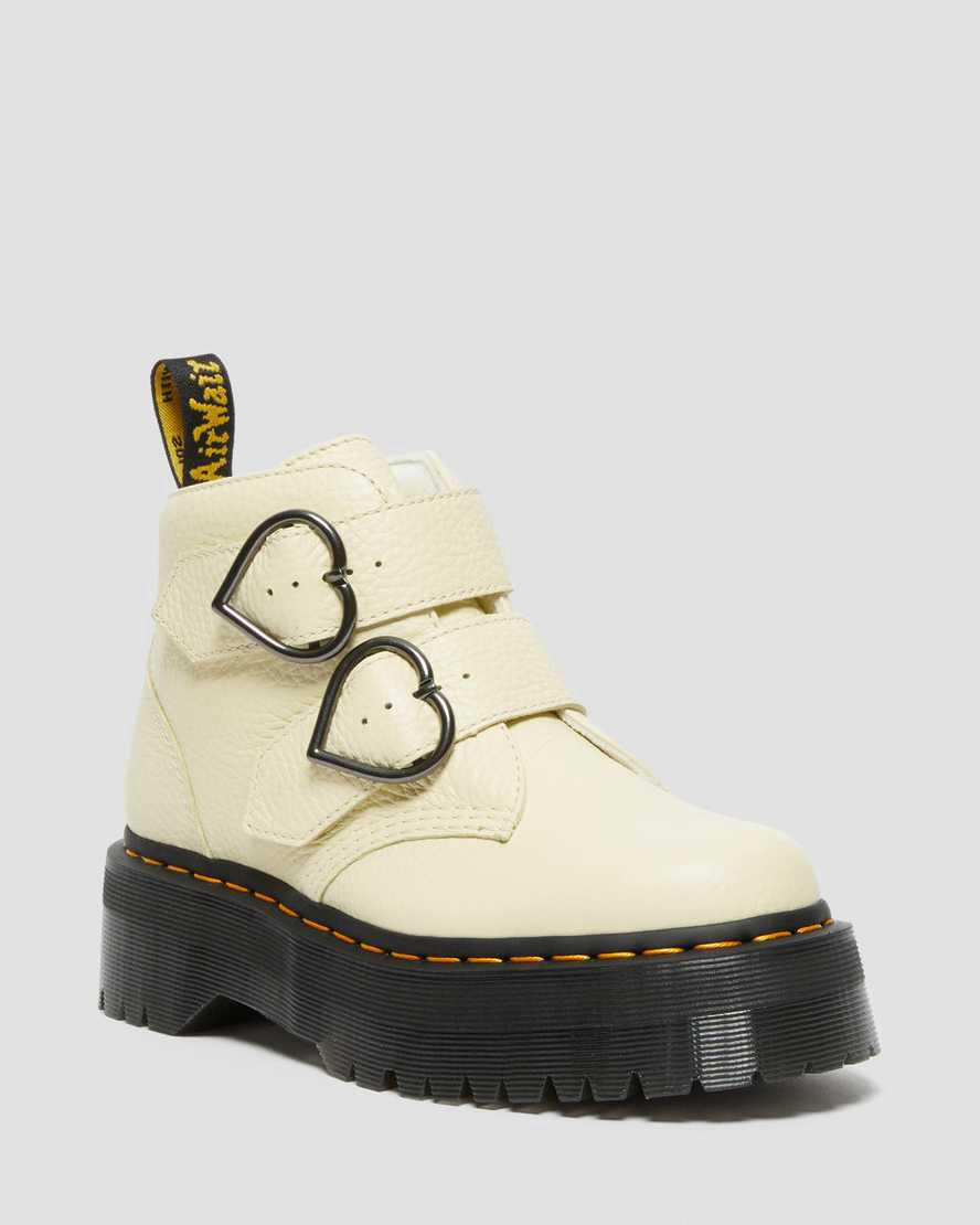 Dr Martens Devon Heart Leather Platform Naisten Nilkkurit Ruskea Kerma Suomi | 8469OEDSL