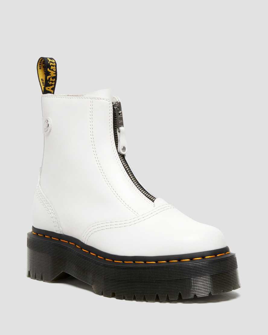 Dr Martens Jetta Zipped Sendal Leather Platform Naisten Nilkkurit Valkoinen Suomi | 9243UKLYI