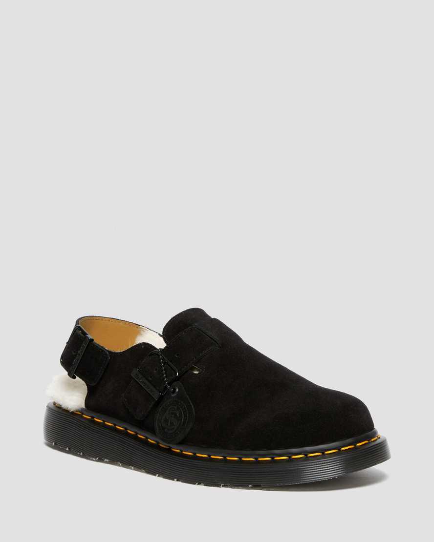 Dr Martens Jorge Made in England Shearling Slingback Mule Miesten Sandaalit Mustat Suomi | 7930MTULY