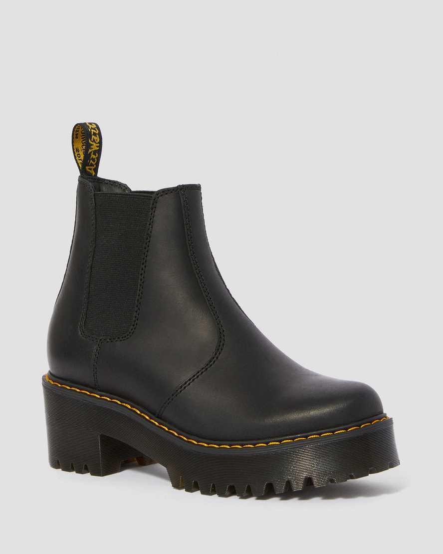 Dr Martens Rometty Wyoming Leather Platform Chelsea Naisten Nilkkurit Mustat Suomi | 2831PGKJA