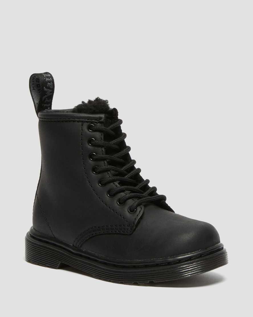 Dr Martens Toddler 1460 Faux Fur Lined Lasten Saappaat Mustat Suomi | 6149MQNAE