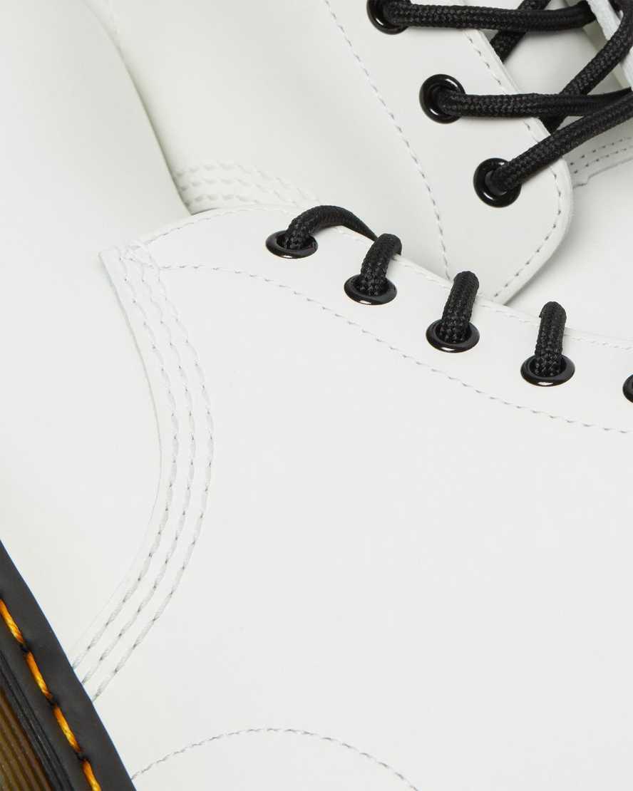 Dr Martens 101 Yellow Stitch Smooth Leather Miesten Nilkkurit Valkoinen  Suomi |  1907MNUOT