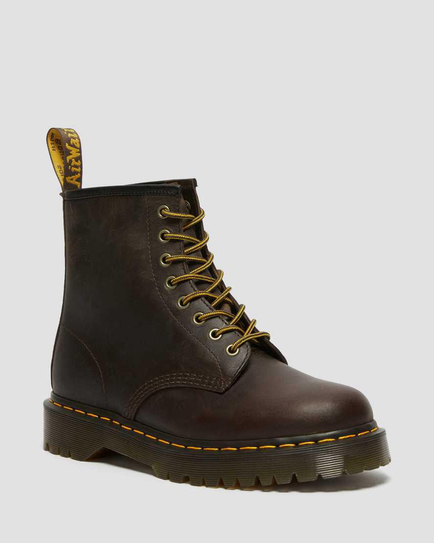 Dr Martens 1460 Bex Crazy Horse Leather Lace Up Miesten Platform Saappaat Tummanruskea  Suomi |  6748ZBLTI