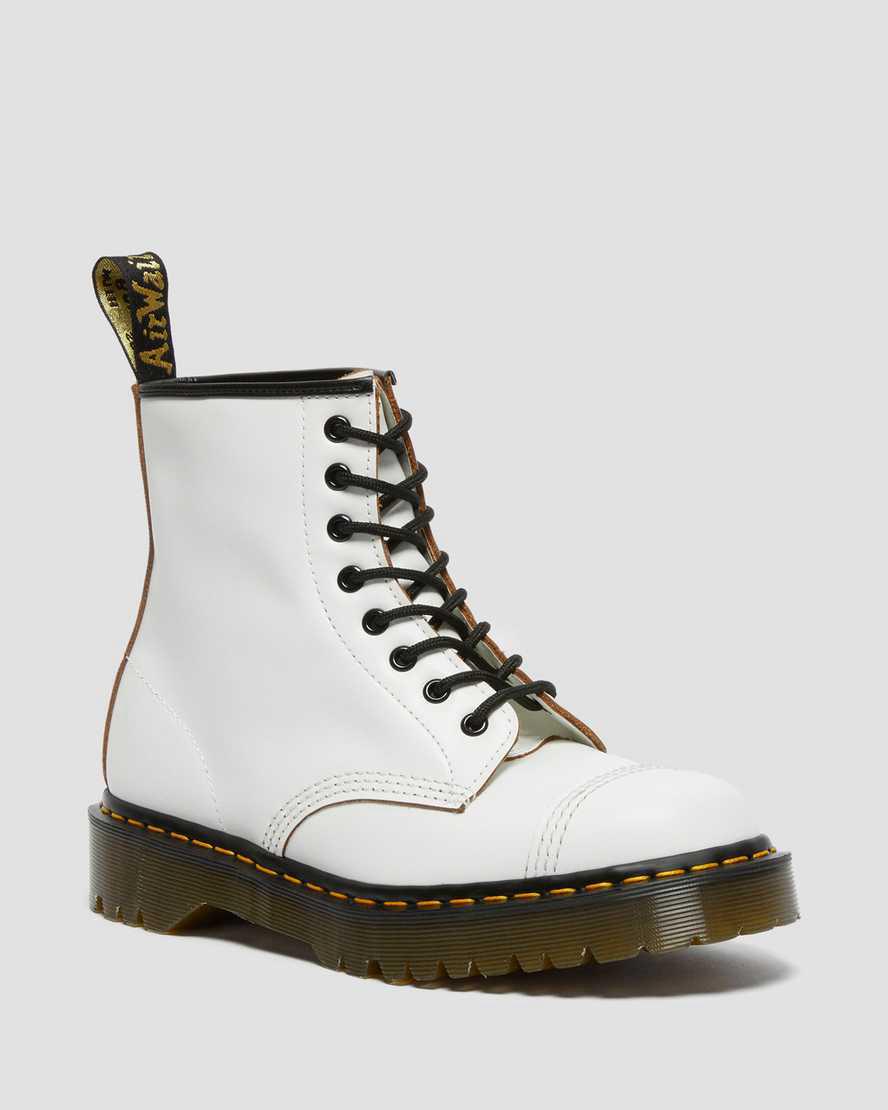 Dr Martens 1460 Bex Made in England Toe Cap Lace Up Miesten Platform Saappaat Valkoinen  Suomi |  6201IOJME