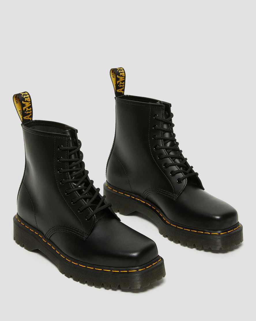 Dr Martens 1460 Bex Squared Toe Leather Lace Up Naisten Platform Saappaat Mustat  Suomi |  9654WBLSF