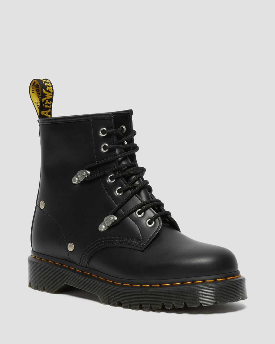 Dr Martens 1460 Bex Stud Leather Lace Up Naisten Platform Saappaat Mustat  Suomi |  7348TWNRI