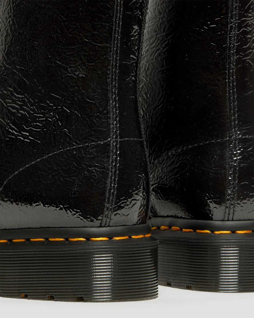 Dr Martens 1460 Distressed Patent Leather Naisten Nilkkurit Mustat  Suomi |  6384BFSKY