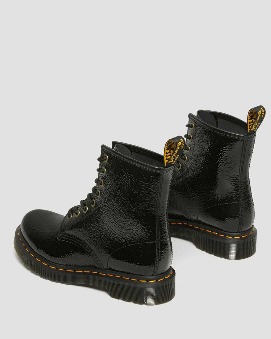 Dr Martens 1460 Distressed Patent Leather Naisten Nilkkurit Mustat  Suomi |  6384BFSKY