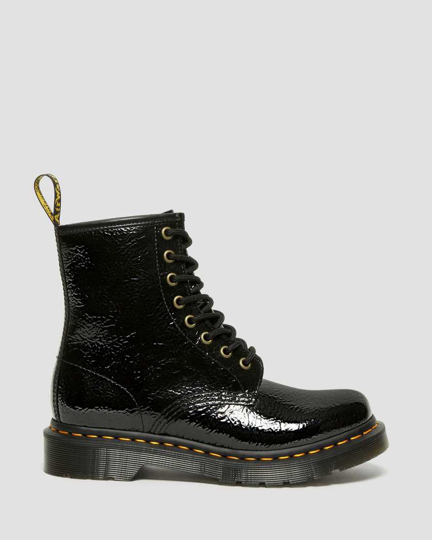 Dr Martens 1460 Distressed Patent Leather Naisten Nilkkurit Mustat  Suomi |  6384BFSKY