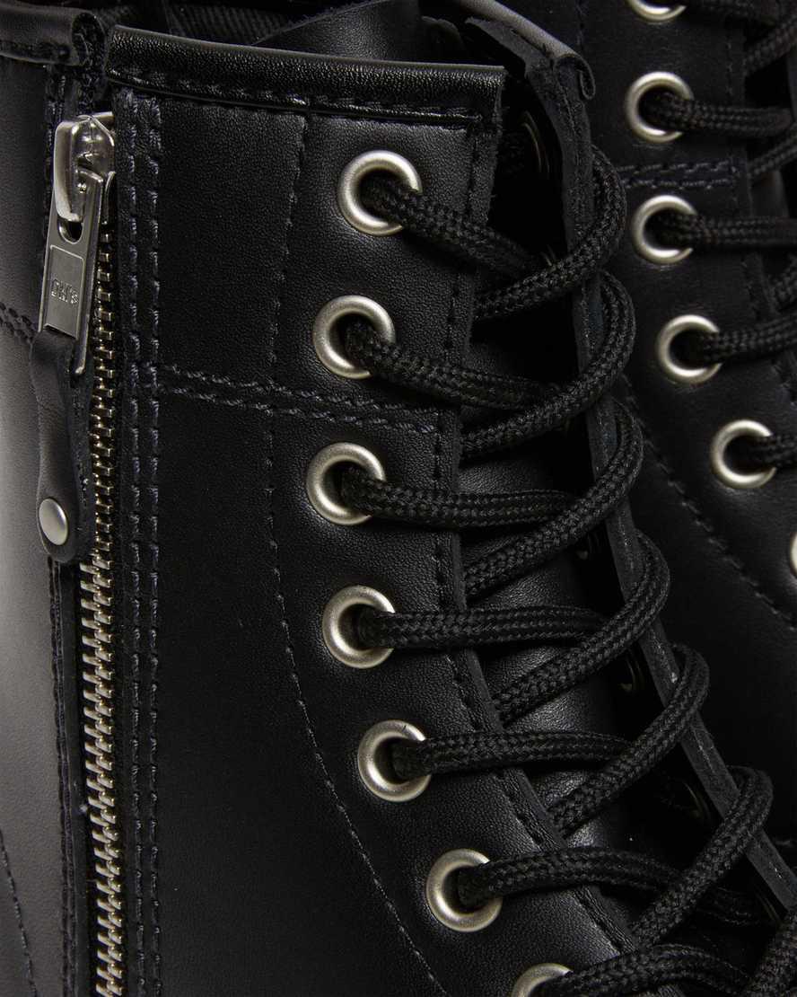 Dr Martens 1460 Double Zip Leather Lace Up Naisten Nilkkurit Mustat  Suomi |  0256XPFJW