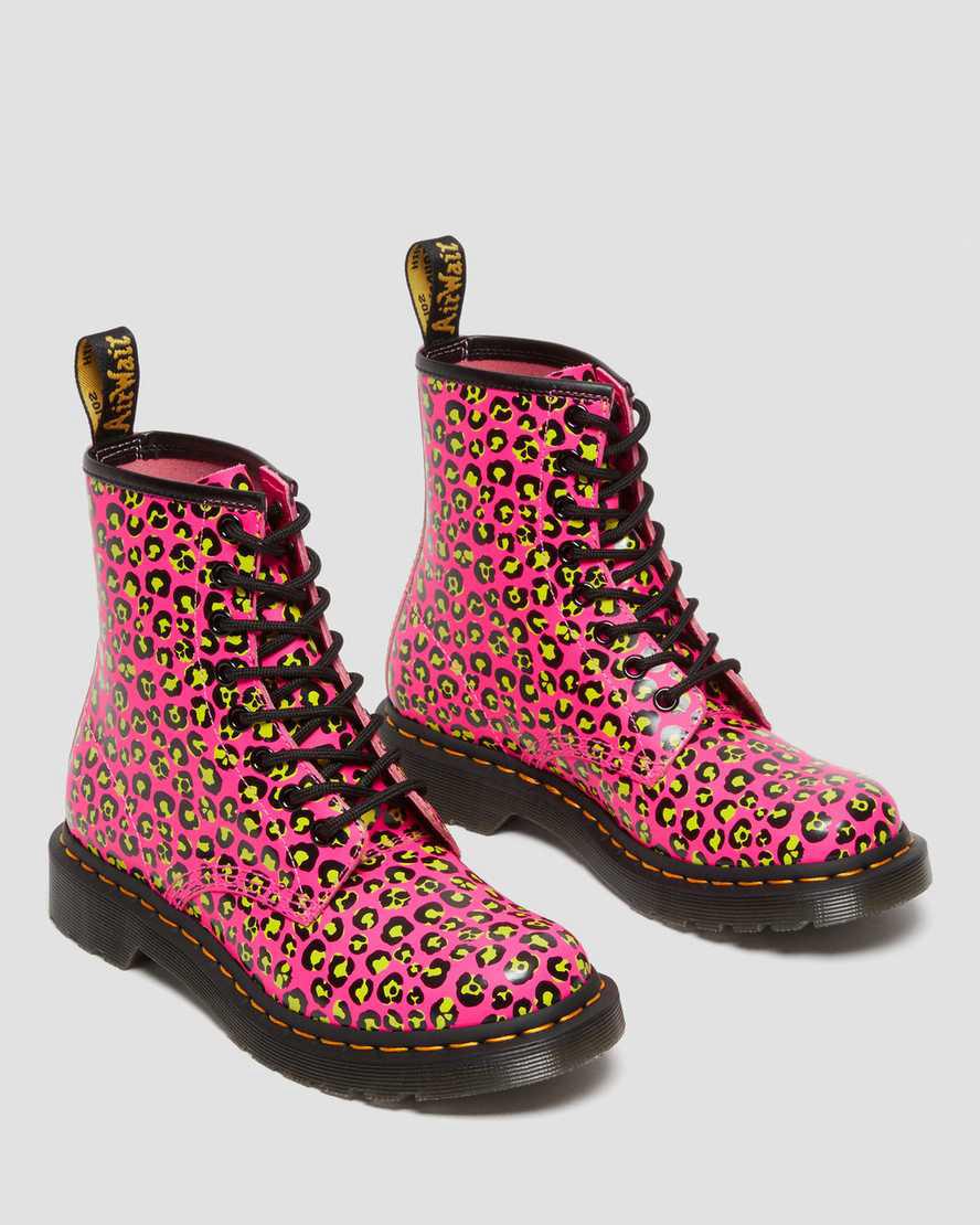 Dr Martens 1460 Leopard Smooth Leather Naisten Nauhasaappaat Pinkki  Suomi |  1790EUQTL