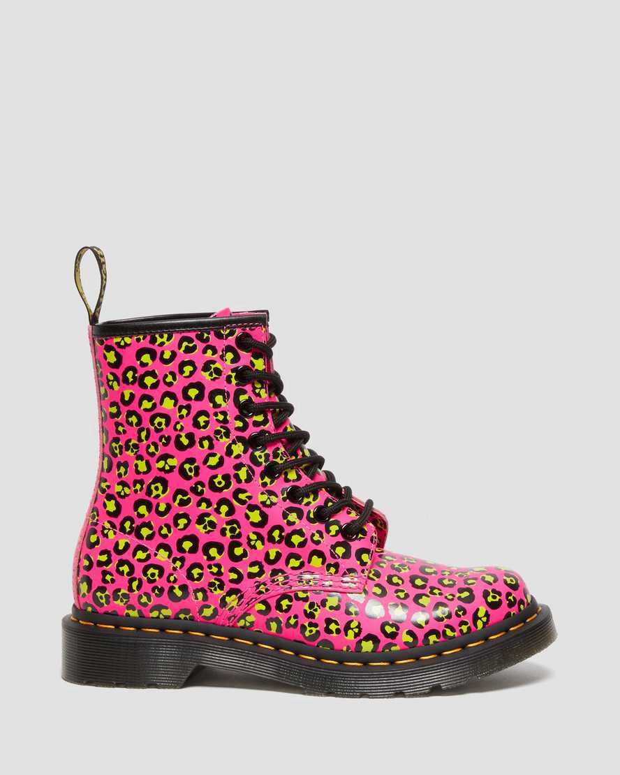 Dr Martens 1460 Leopard Smooth Leather Naisten Nauhasaappaat Pinkki  Suomi |  1790EUQTL