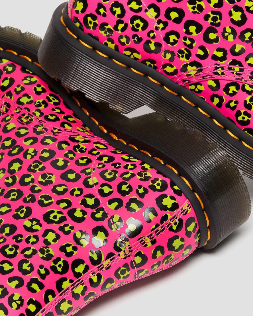 Dr Martens 1460 Leopard Smooth Leather Naisten Nauhasaappaat Pinkki  Suomi |  1790EUQTL