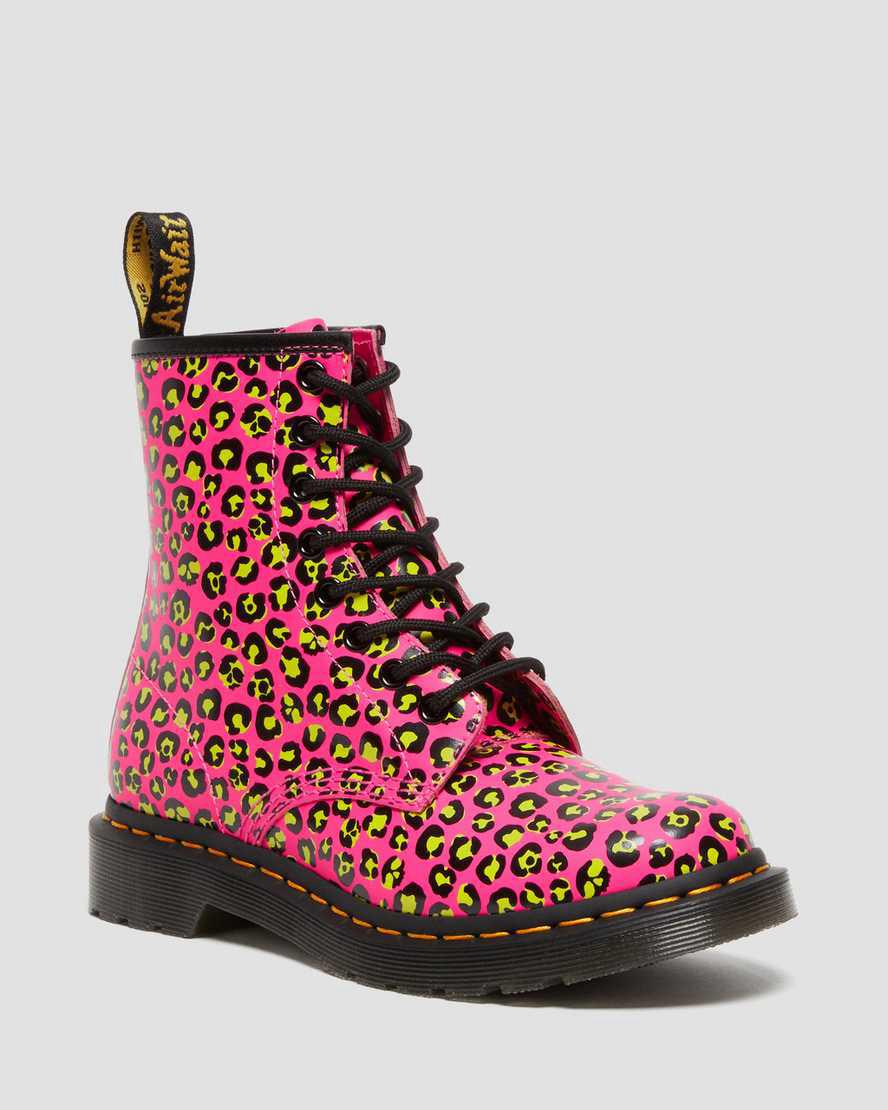 Dr Martens 1460 Leopard Smooth Leather Naisten Nauhasaappaat Pinkki  Suomi |  1790EUQTL