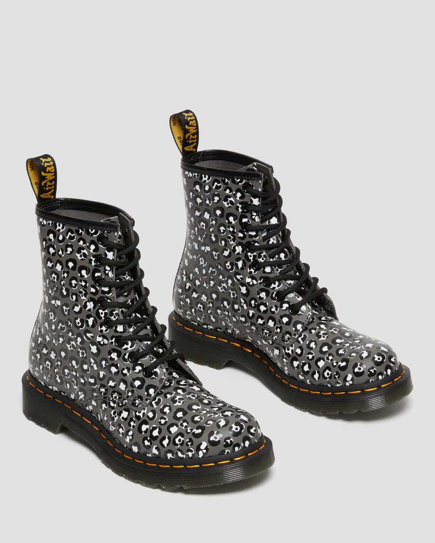 Dr Martens 1460 Leopard Smooth Leather Naisten Nauhasaappaat Harmaat  Suomi |  3802ZNYVD