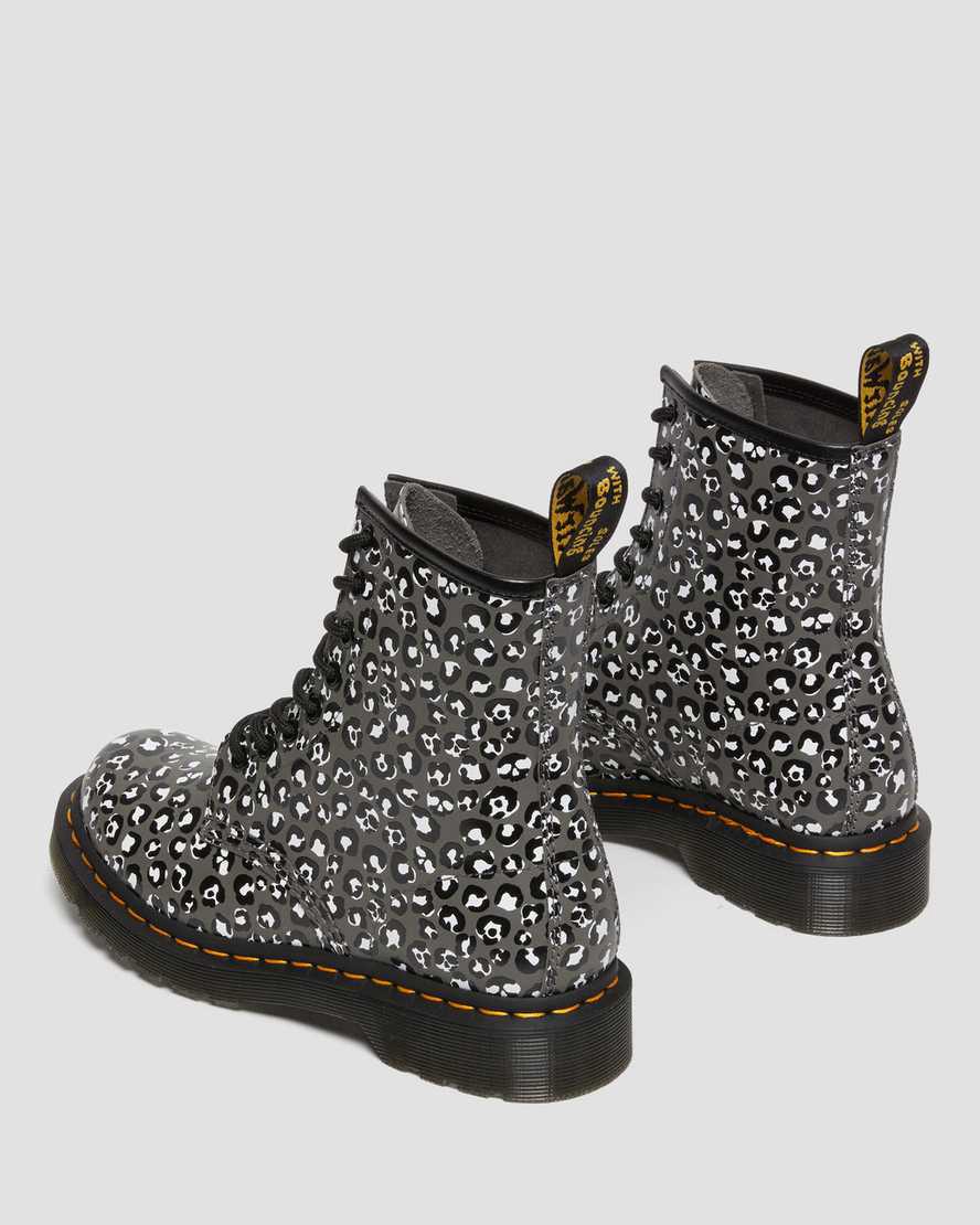 Dr Martens 1460 Leopard Smooth Leather Naisten Nauhasaappaat Harmaat  Suomi |  3802ZNYVD