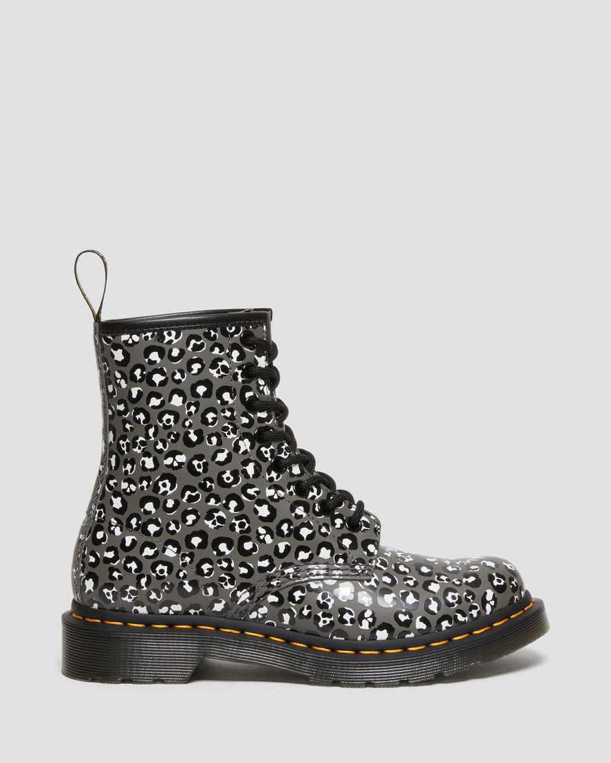Dr Martens 1460 Leopard Smooth Leather Naisten Nauhasaappaat Harmaat  Suomi |  3802ZNYVD