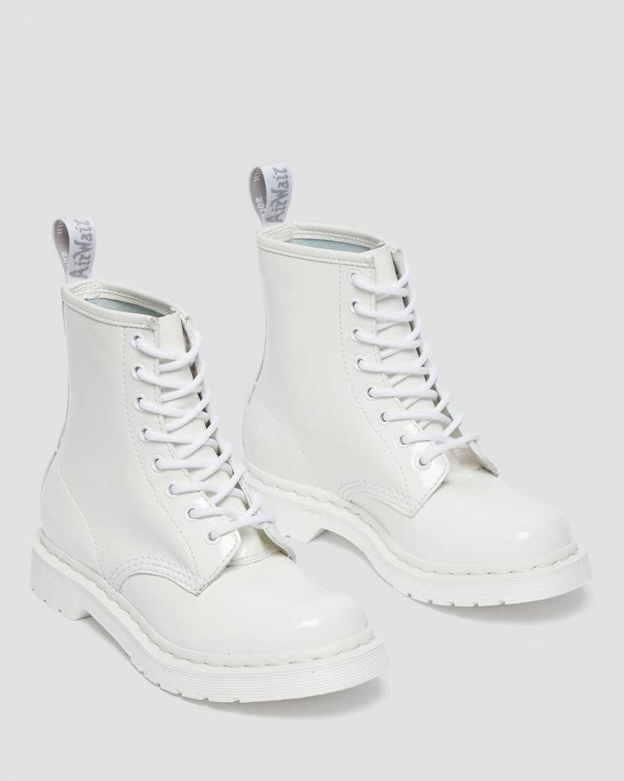 Dr Martens 1460 Mono Patent Leather Lace Up Naisten Nilkkurit Valkoinen  Suomi |  2954GEHPV