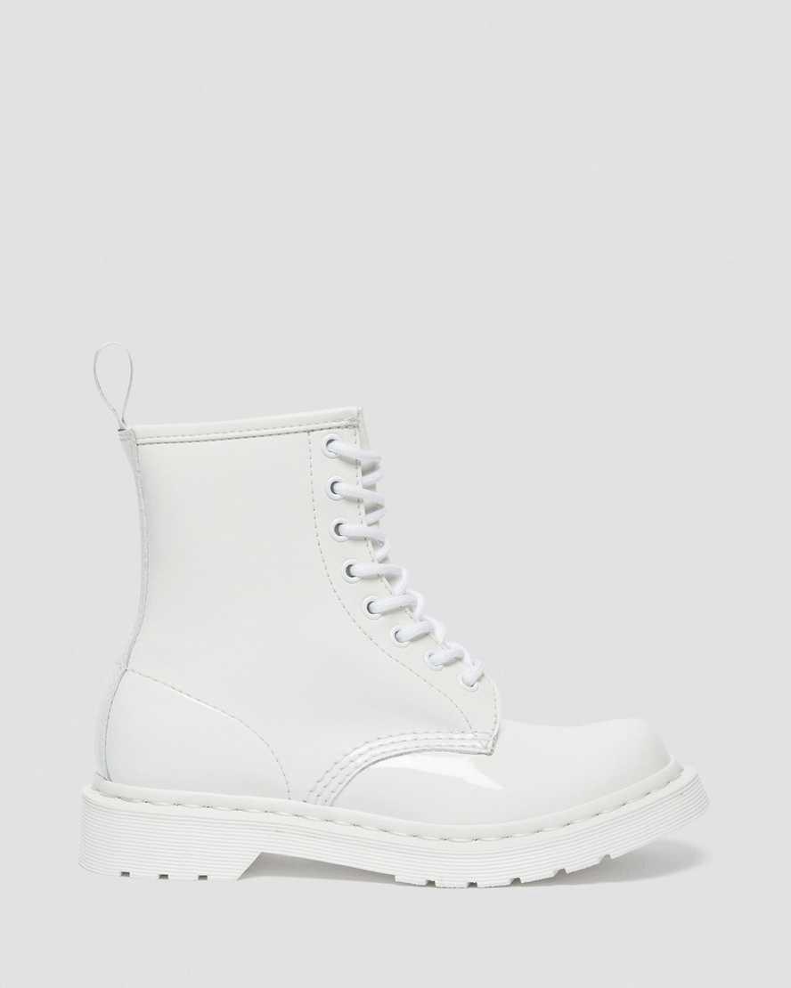 Dr Martens 1460 Mono Patent Leather Lace Up Naisten Nilkkurit Valkoinen  Suomi |  2954GEHPV