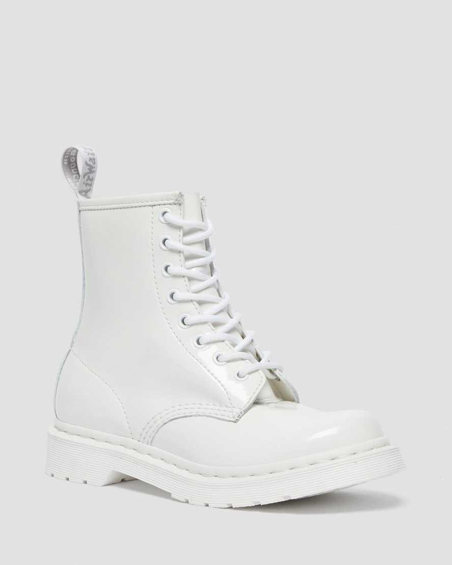 Dr Martens 1460 Mono Patent Leather Lace Up Naisten Nilkkurit Valkoinen  Suomi |  2954GEHPV