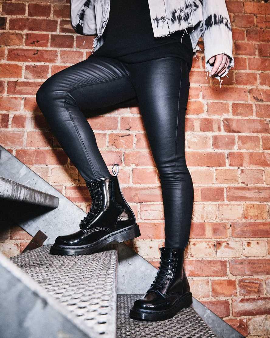 Dr Martens 1460 Mono Patent Leather Lace Up Naisten Nilkkurit Mustat  Suomi |  6982RKSWC