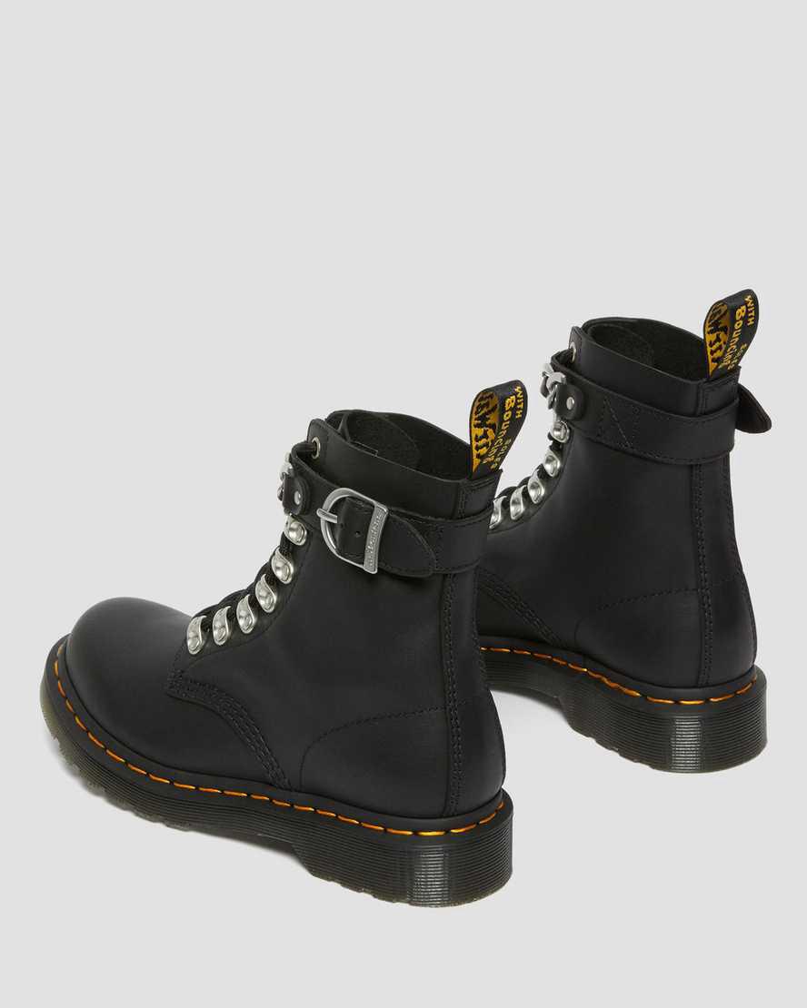 Dr Martens 1460 Pascal Chain Leather Lace Up Naisten Nilkkurit Mustat  Suomi |  3659UIWRZ