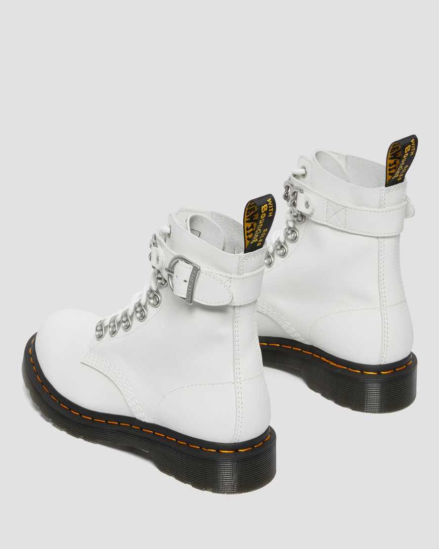 Dr Martens 1460 Pascal Chain Leather Lace Up Naisten Nilkkurit Valkoinen  Suomi |  4729RIFZO