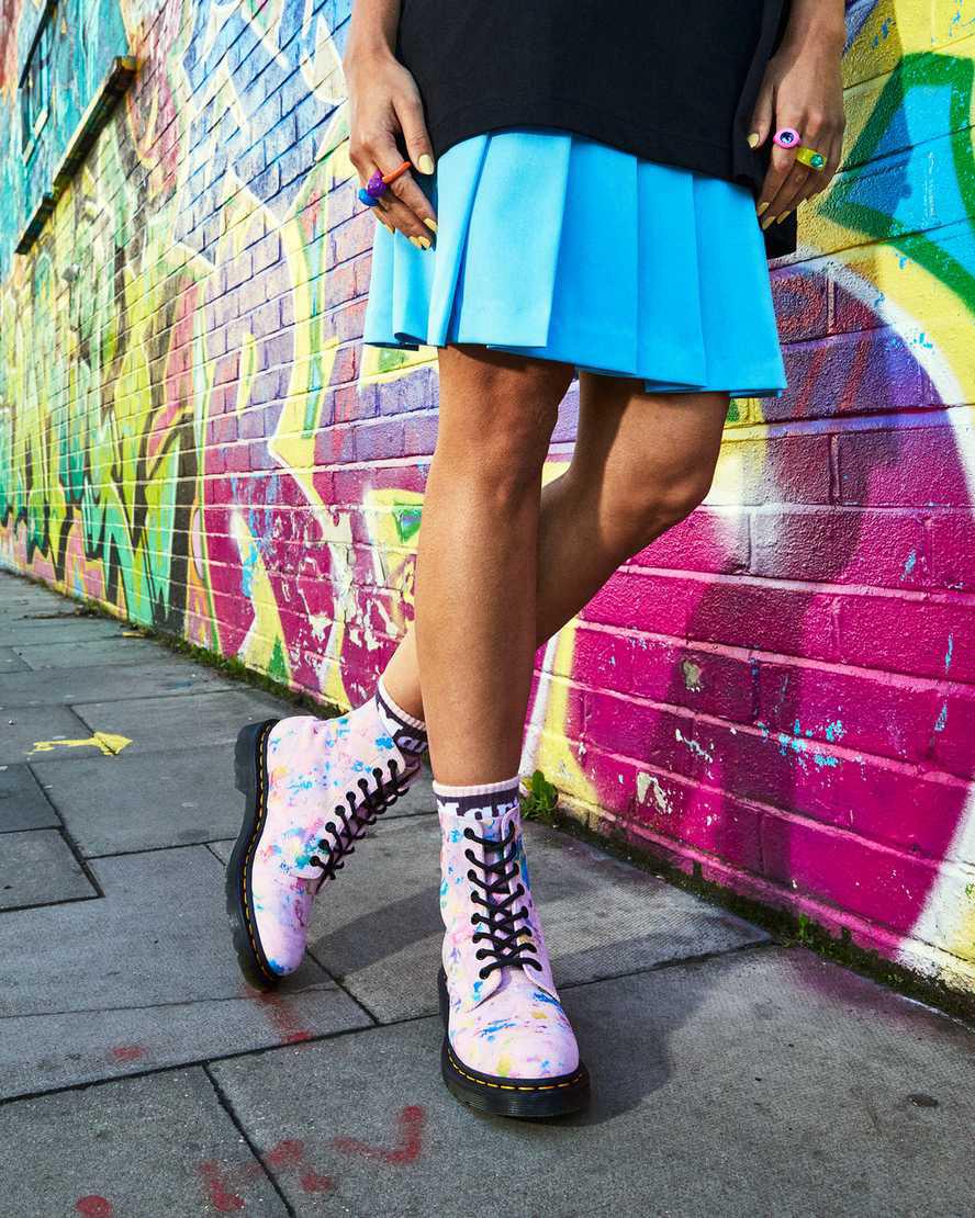Dr Martens 1460 Pascal Confetti Suede Lace Up Naisten Nilkkurit Pinkki  Suomi |  2496EFQZV