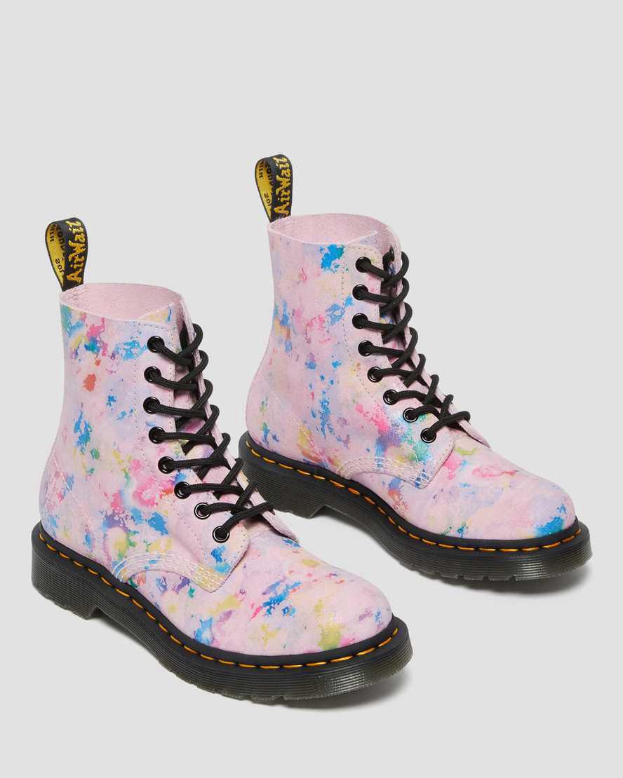 Dr Martens 1460 Pascal Confetti Suede Lace Up Naisten Nilkkurit Pinkki  Suomi |  2496EFQZV