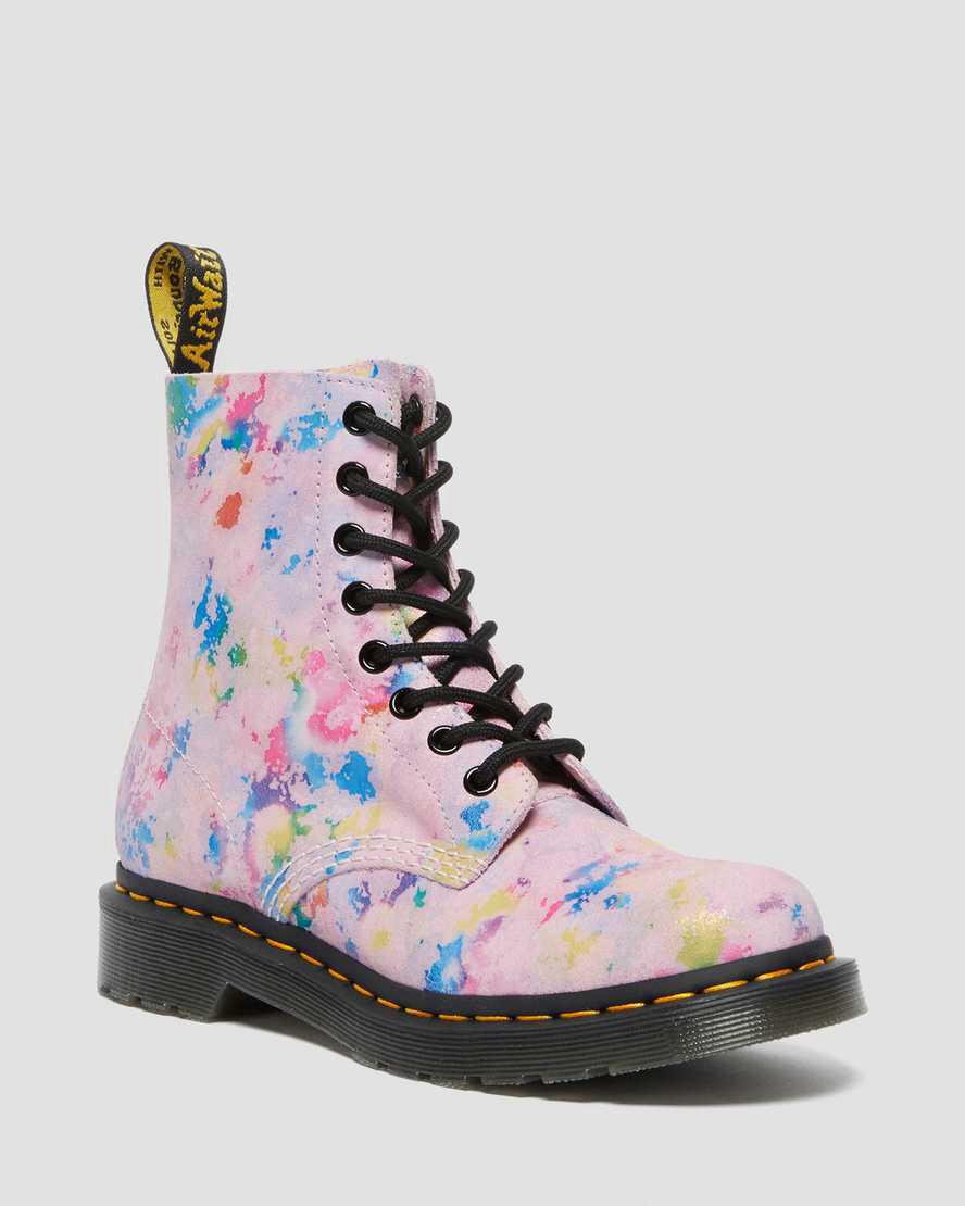 Dr Martens 1460 Pascal Confetti Suede Lace Up Naisten Nilkkurit Pinkki  Suomi |  2496EFQZV