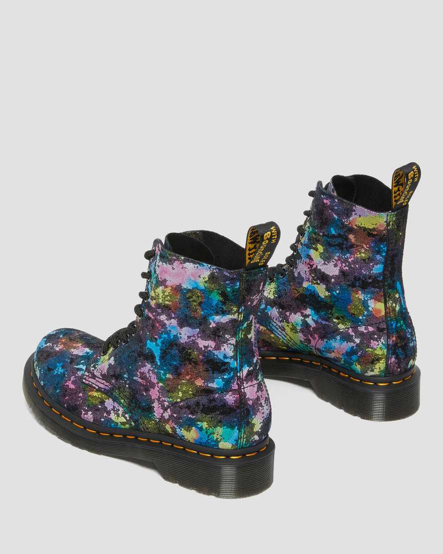 Dr Martens 1460 Pascal Confetti Suede Lace Up Naisten Nilkkurit Mustat  Suomi |  5468KABGV