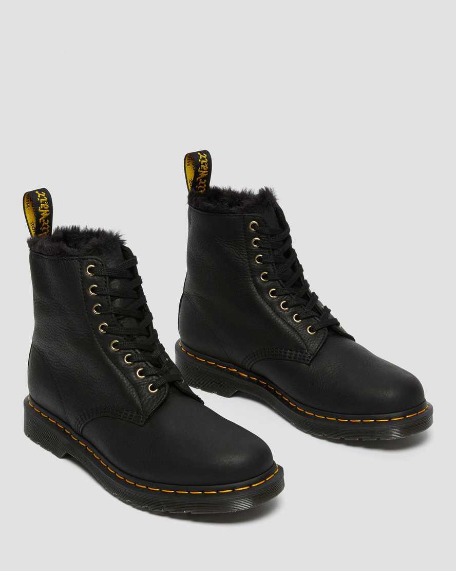 Dr Martens 1460 Pascal Faux Fur Lined Miesten Nauhasaappaat Mustat  Suomi |  0487DIROA