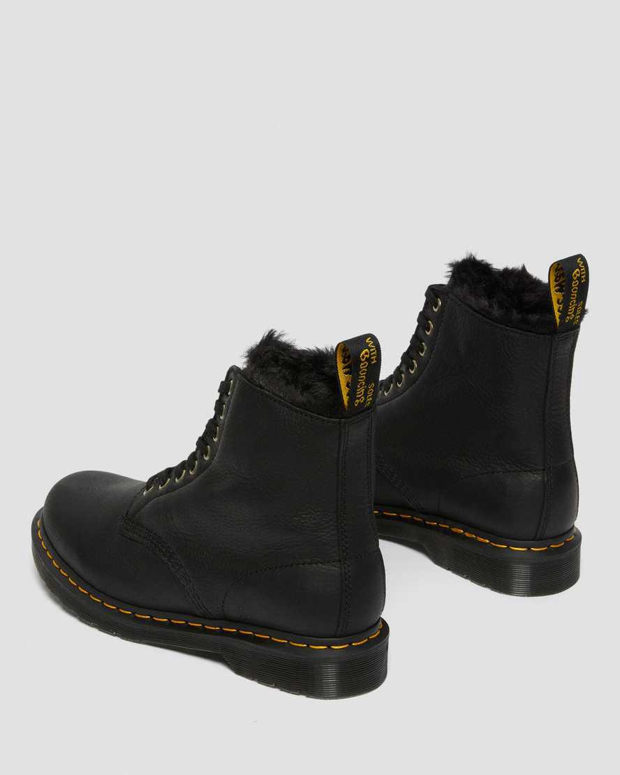Dr Martens 1460 Pascal Faux Fur Lined Miesten Nauhasaappaat Mustat  Suomi |  0487DIROA