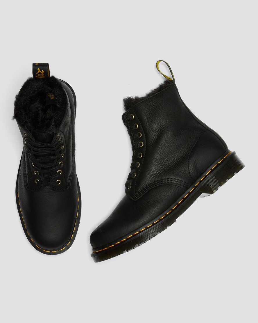 Dr Martens 1460 Pascal Faux Fur Lined Miesten Nauhasaappaat Mustat  Suomi |  0487DIROA