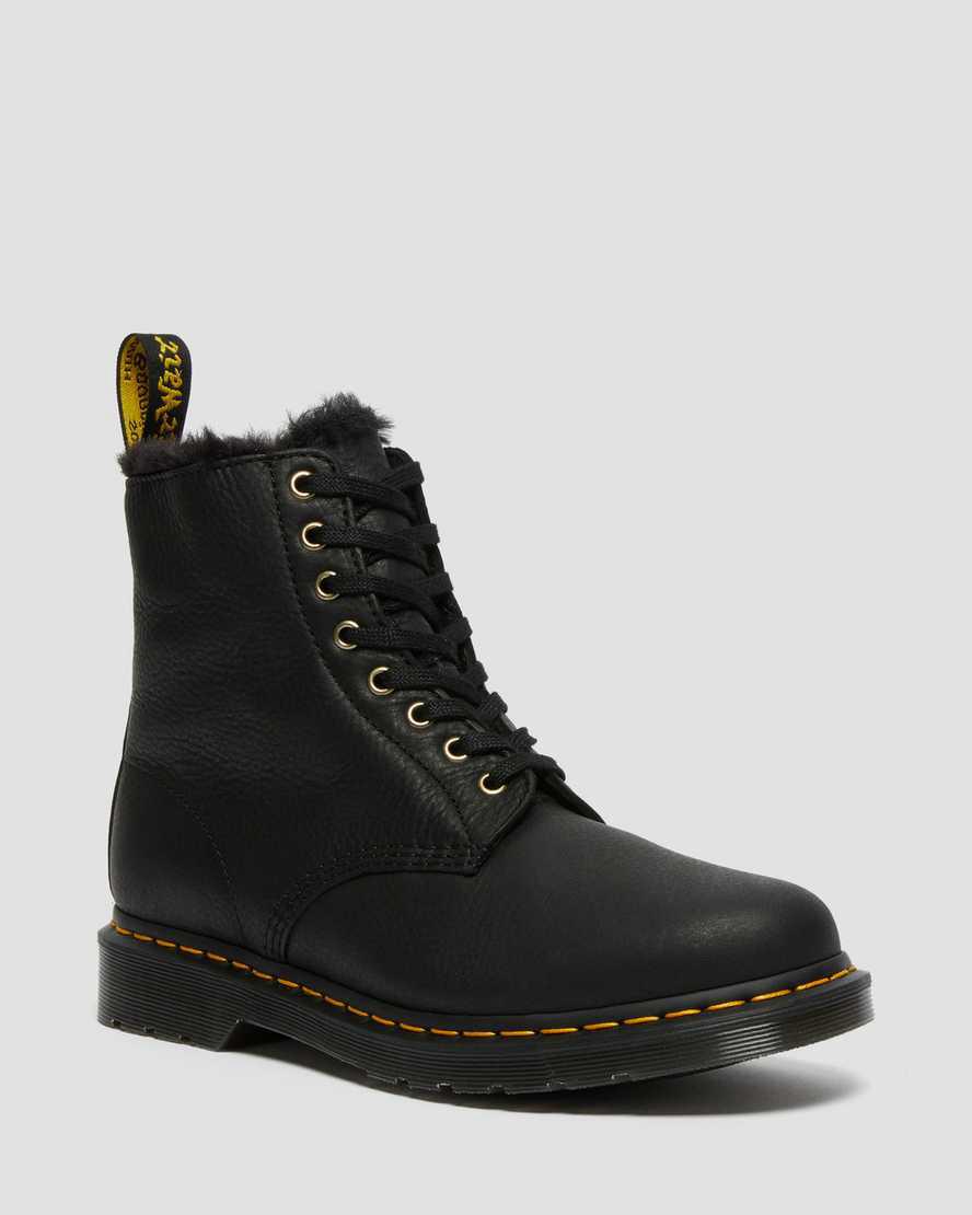 Dr Martens 1460 Pascal Faux Fur Lined Miesten Nauhasaappaat Mustat  Suomi |  0487DIROA
