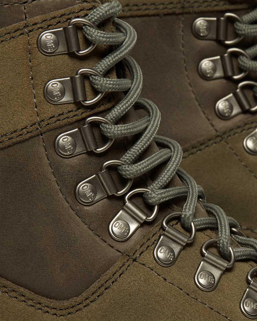 Dr Martens 1460 Pascal Leather & Suede Lace Up Miesten Nilkkurit Oliivinvihreä  Suomi |  1749NETJM