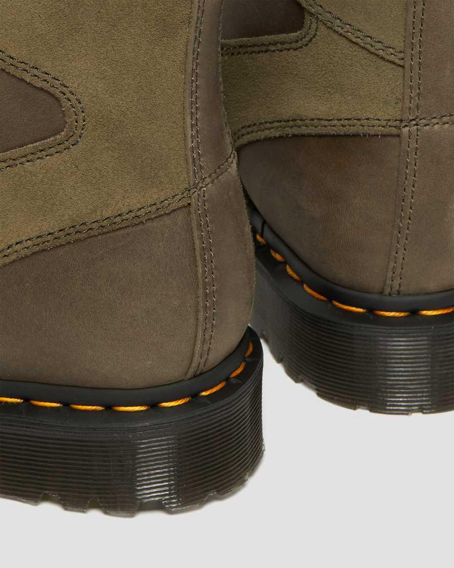 Dr Martens 1460 Pascal Leather & Suede Lace Up Miesten Nilkkurit Oliivinvihreä  Suomi |  1749NETJM