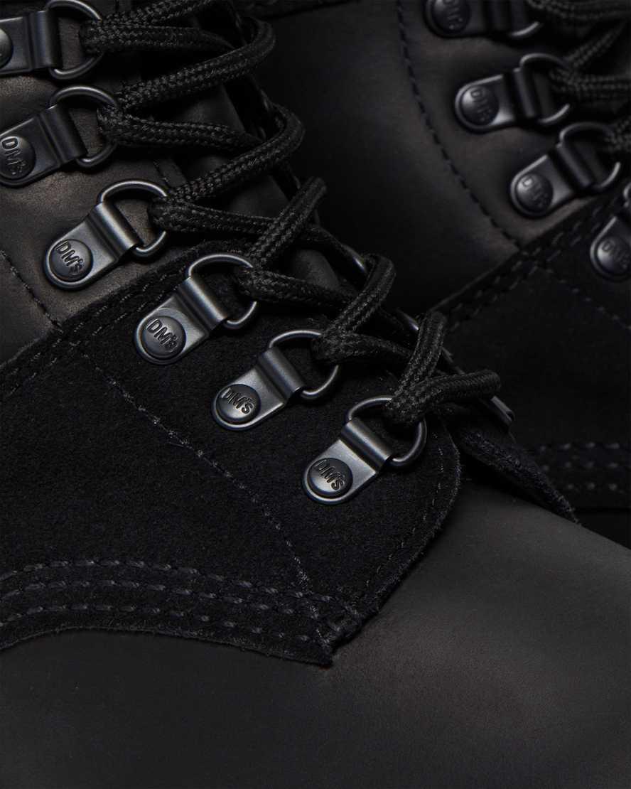 Dr Martens 1460 Pascal Leather & Suede Lace Up Miesten Nilkkurit Mustat  Suomi |  8592OILGA