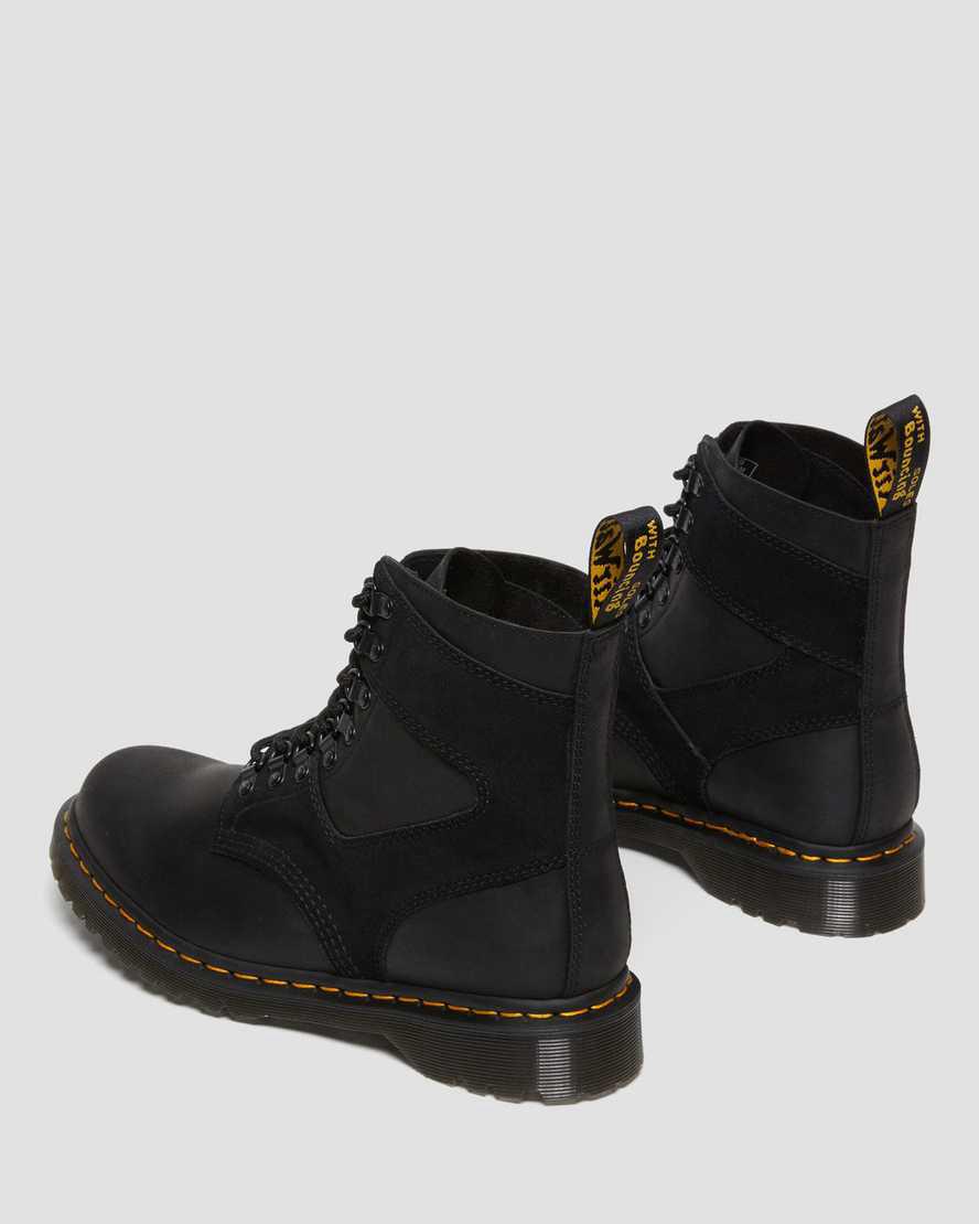 Dr Martens 1460 Pascal Leather & Suede Lace Up Miesten Nilkkurit Mustat  Suomi |  8592OILGA