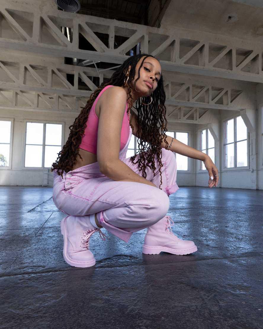 Dr Martens 1460 Pascal Mono Naisten Nauhasaappaat Pinkki  Suomi |  8790ZOAJS